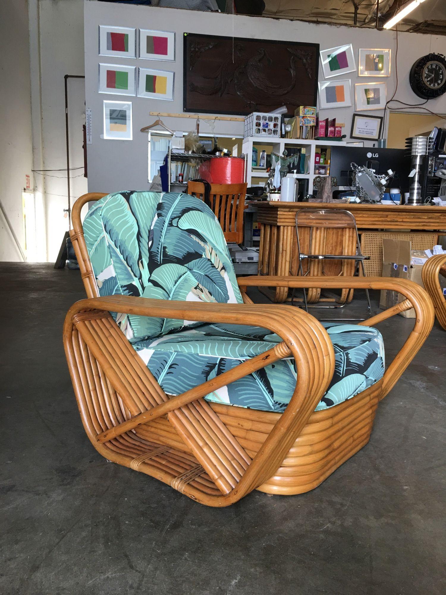 Restored Paul Frankl Style Pretzel Rattan Lounge Chair, Beverly Palms ...