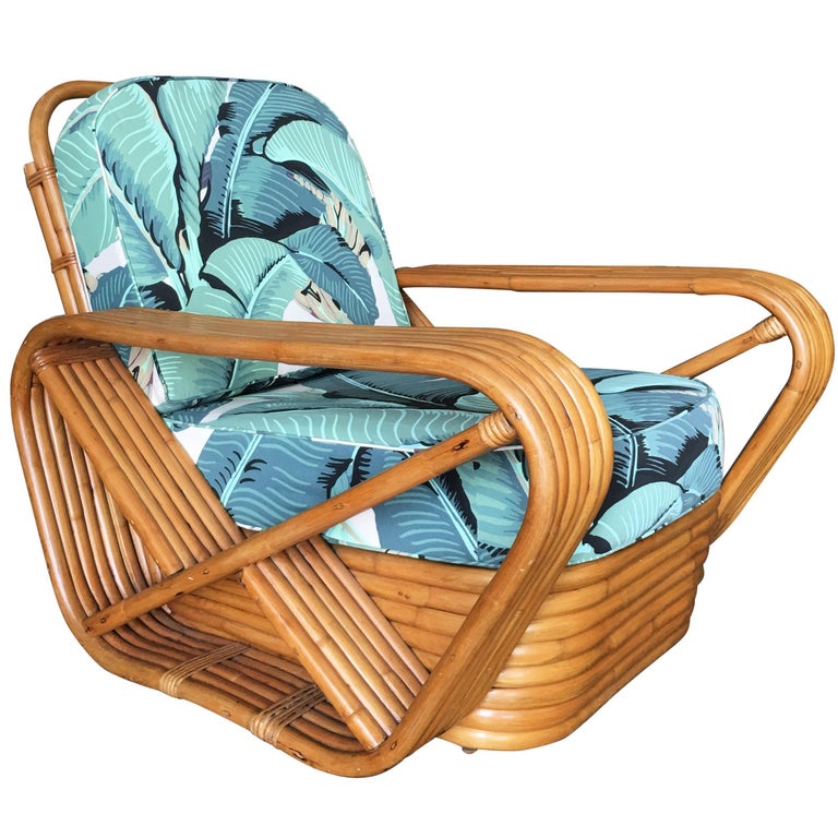 Red Paul Frankl Style Pretzel Rattan Lounge Chair Beverly Palms Cushions For At 1stdibs Red Paul Frankl Style Pretzel, Paul Frankl Rattan Furniture