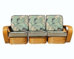 Restored Paul Frankl Style Six-Strand Square Pretzel 3 Seater Sectional Sofa