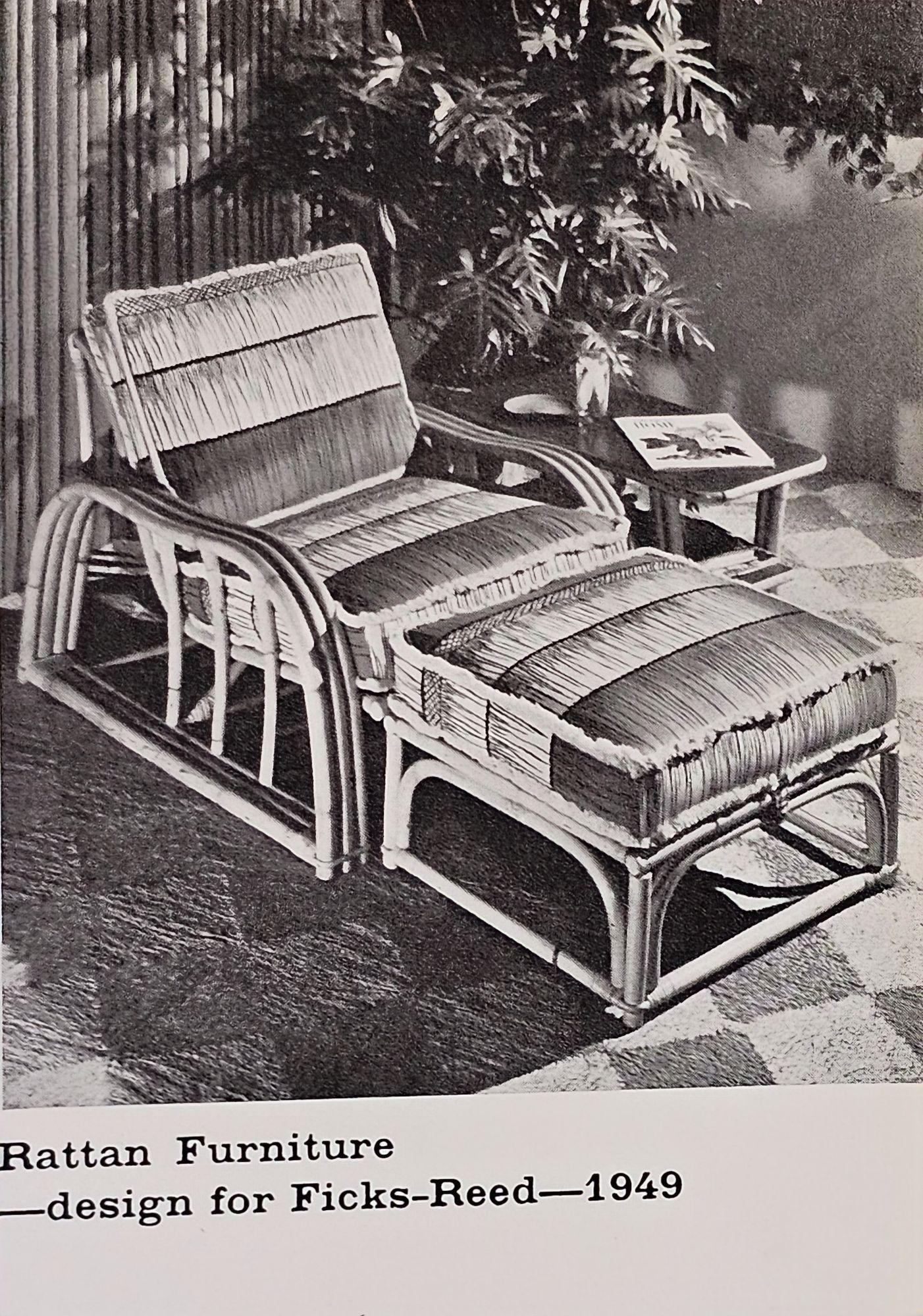 Restauriertes Paul Laszlo-Rattan-Sofa mit viersträngigen Unterteilten im Angebot 4