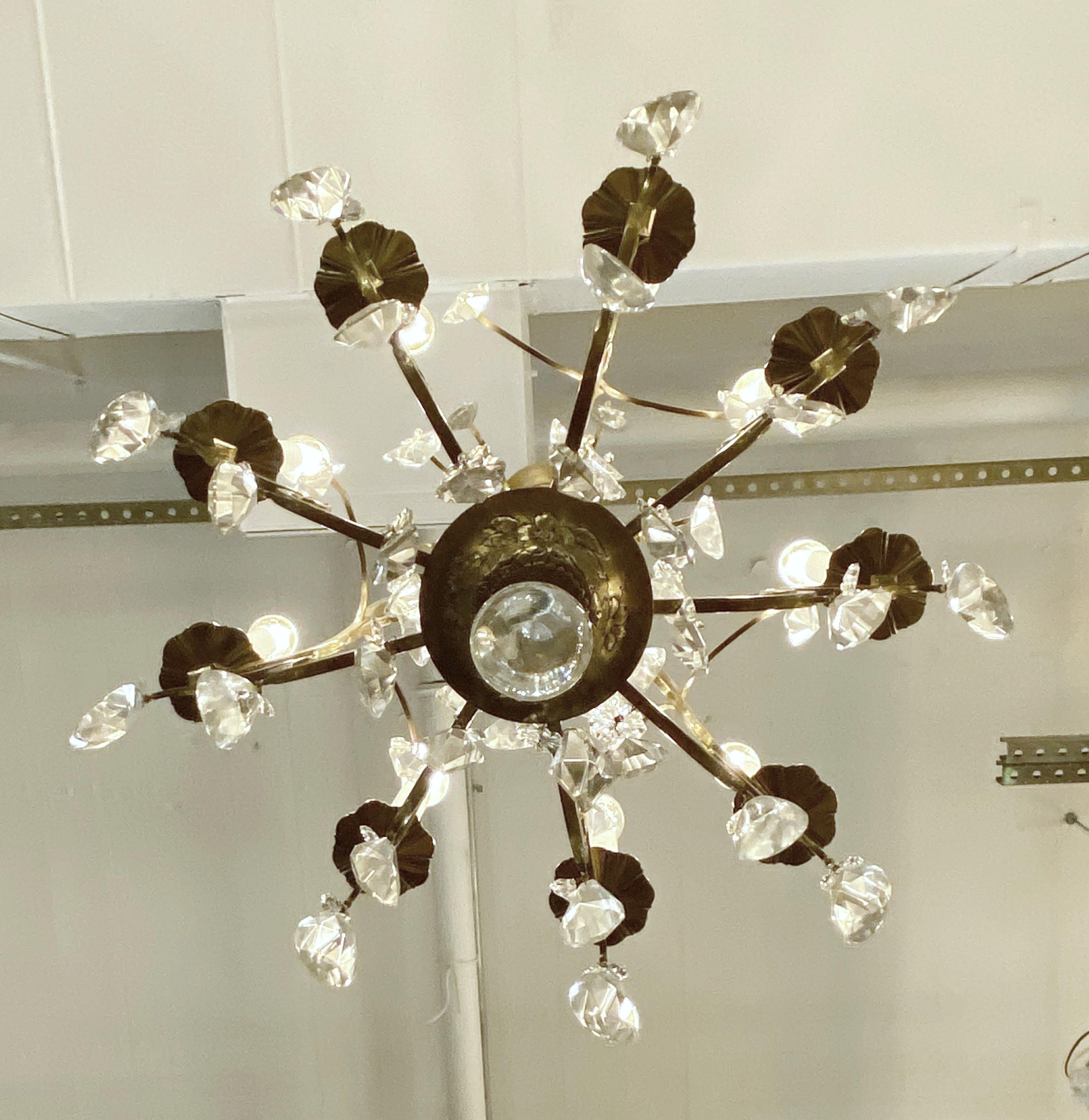 Restored 9 Light Petit French Crystal Louis XV Chandelier For Sale 5
