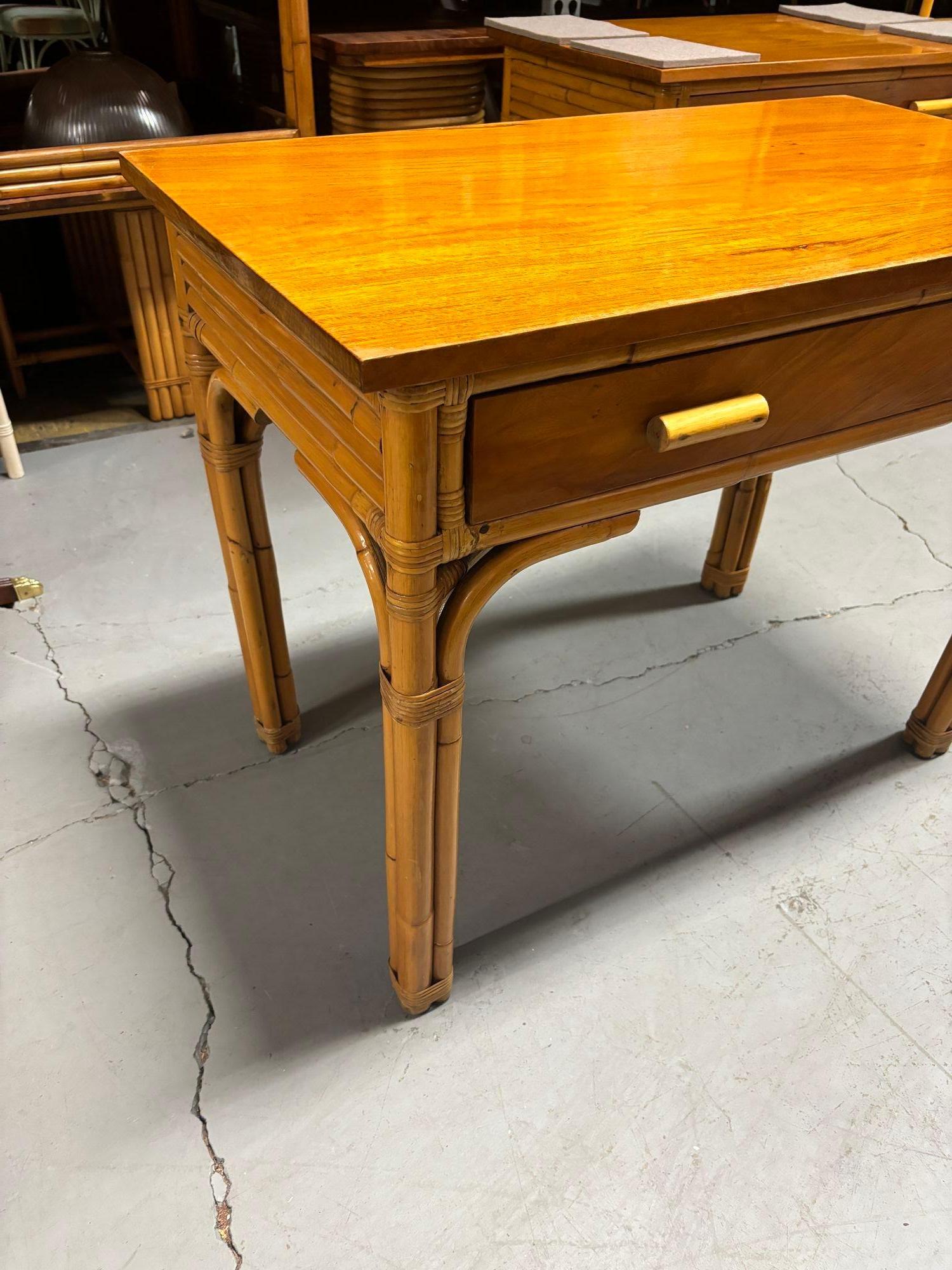 mahogany and rattan desk