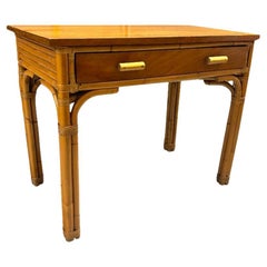 Restored Pre WWII Rattan and Mahogany Writing Desk