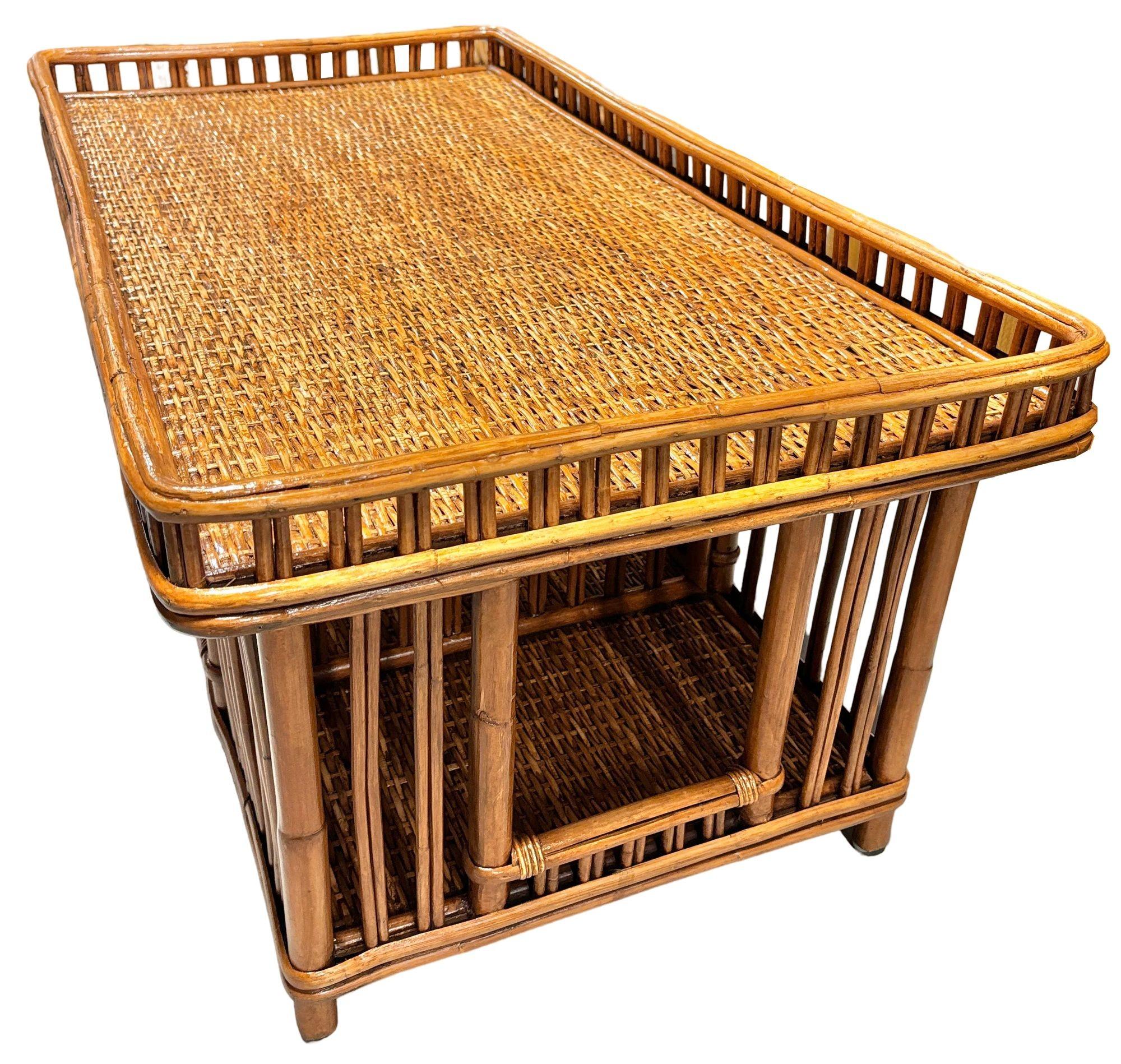 Mid-20th Century Restored Presidents Stick Reed Rattan 