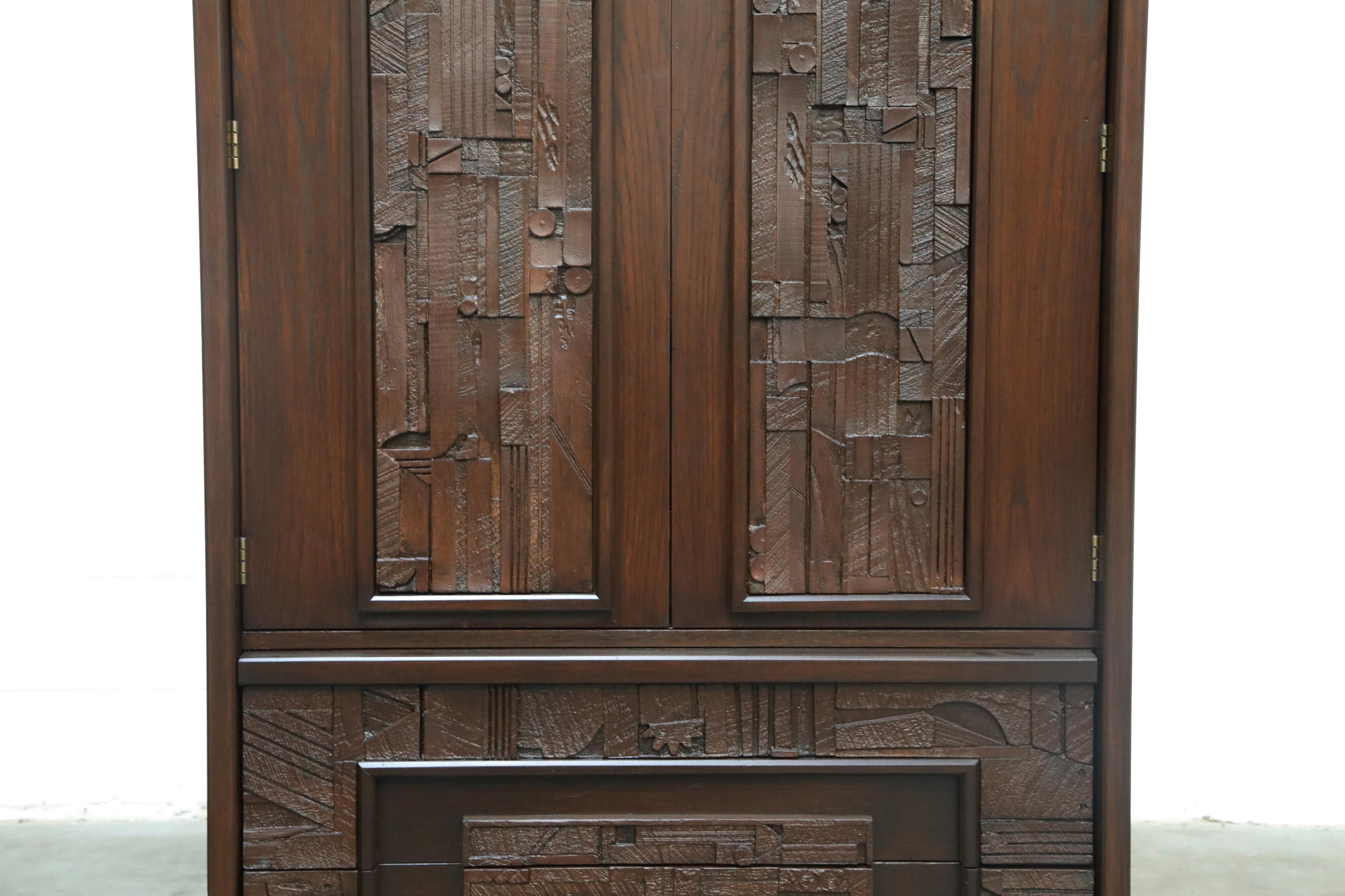 Restored 'Pueblo' Brutalist Bedroom Dresser Set by Lane, 1970s, Signed 1