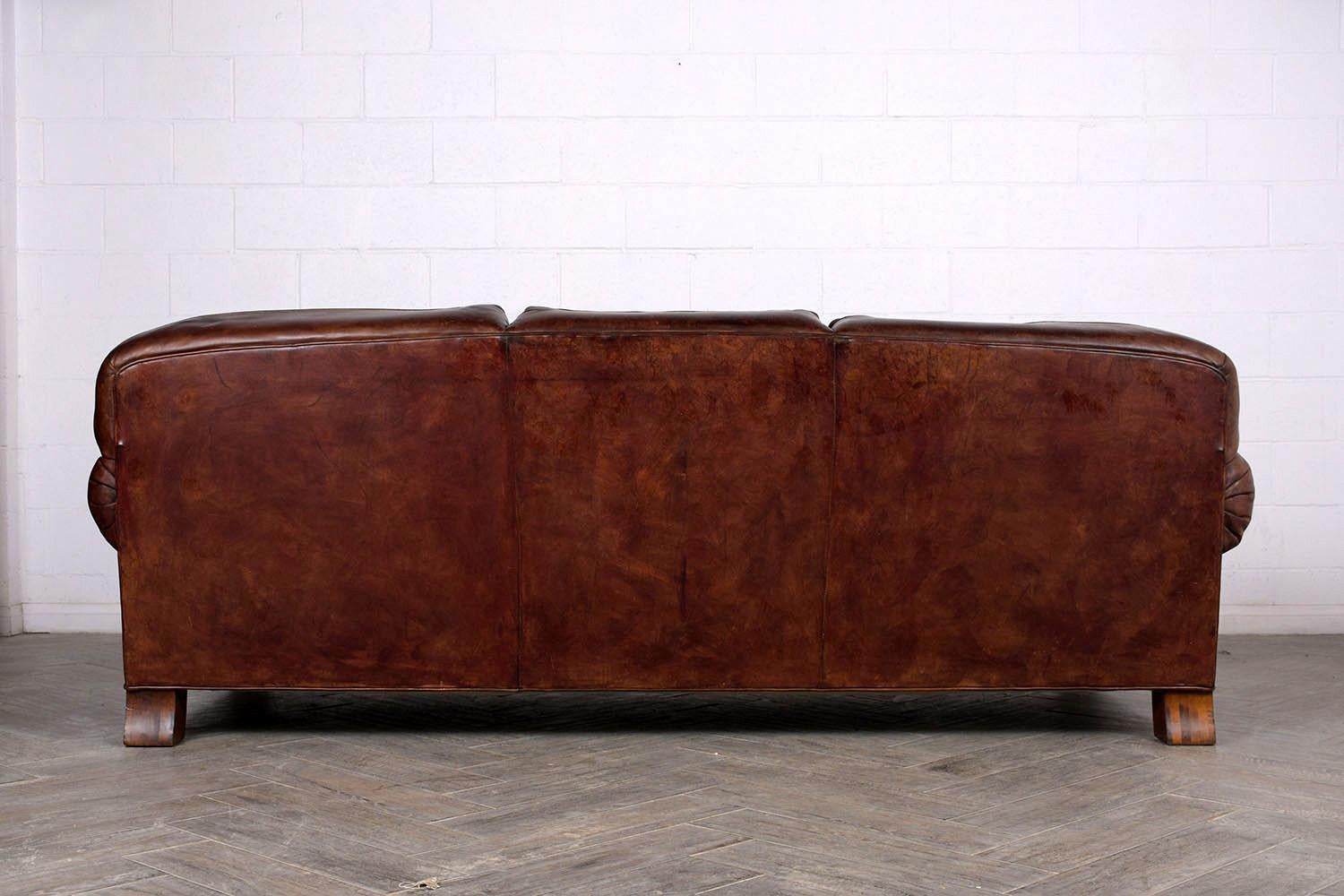 Late 20th Century Restored Ralph Lauren Leather Sofa