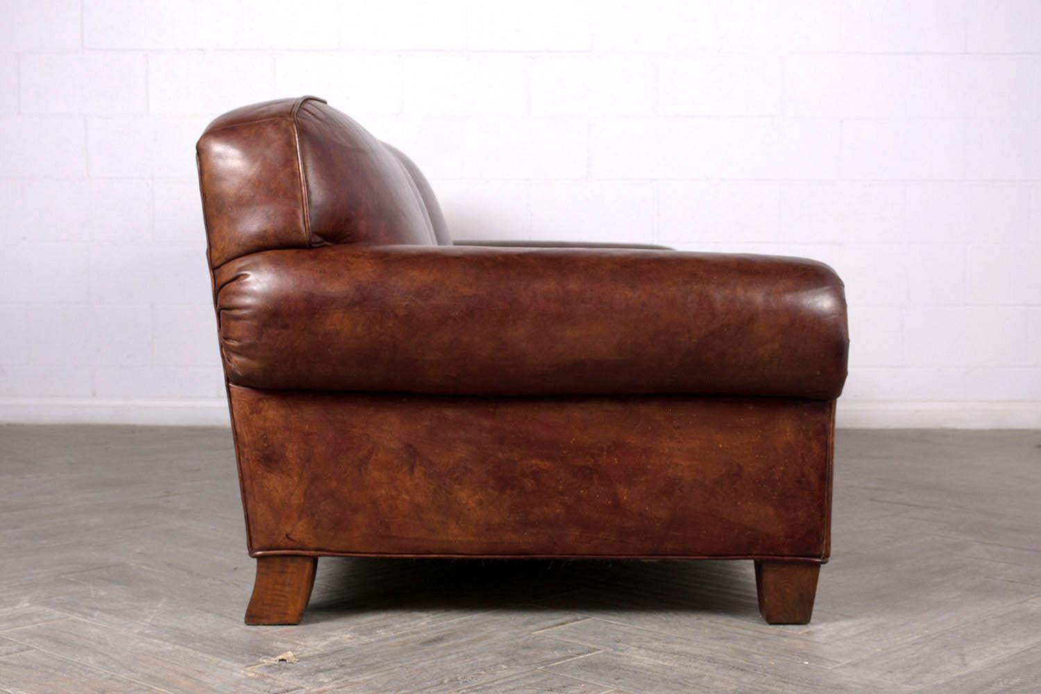 American Restored Ralph Lauren Leather Sofa