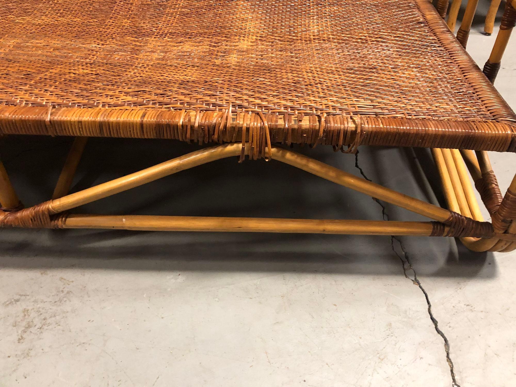 Restored Rattan 1930's Cot Style Day Bed Frame 3