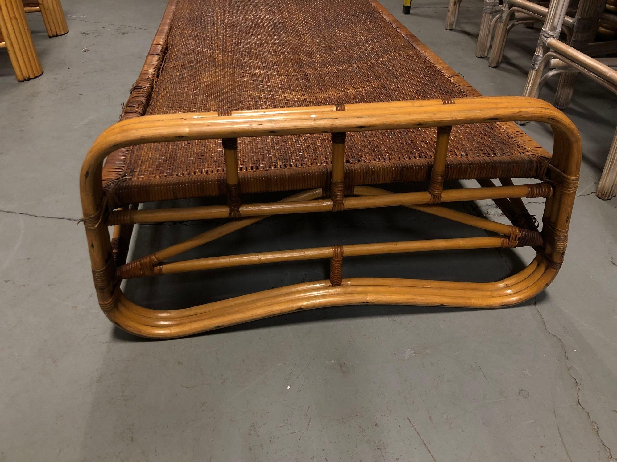 Mid-20th Century Restored Rattan 1930's Cot Style Day Bed Frame