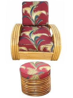Restored Rattan 3/4 Pretzel Arm 4 Piece Sofa Lounge Living Room Set