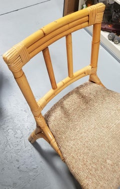 Restored Rattan 3-Strand Slat Back Dining Chairs