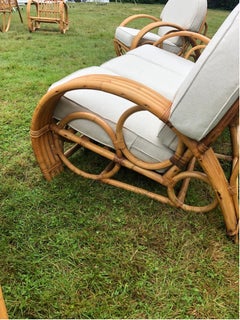 Restaurierte Rattan 4 Strand Art Deco Wohnzimmer 3 Pieces Set