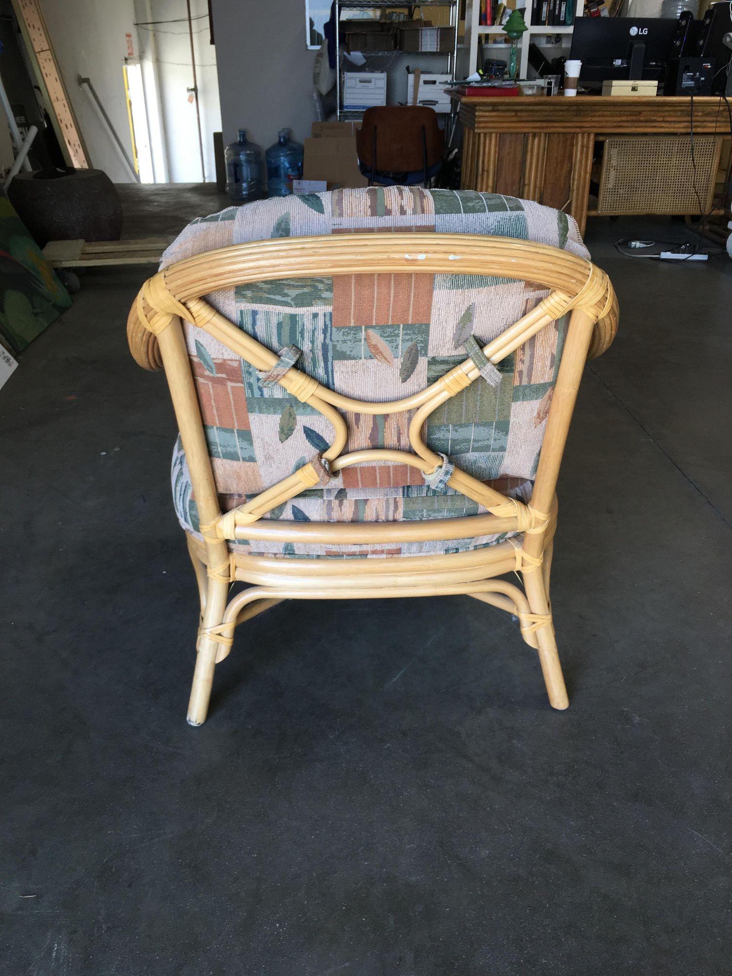 Chaise de salle à manger en rotin restaurée avec dossier en forme de X par Shelby Williams, lot de 10 en vente 1