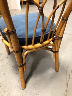 Restored Rattan Dining Chairs with Cathedral Back