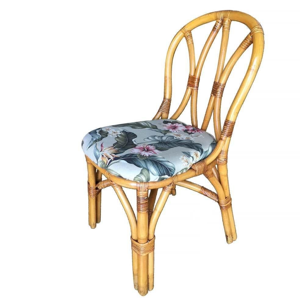 Restaurierter Rattan-Esszimmerstuhl mit „Hour Glass“-Rückenlehne, Vierer-Set (Mitte des 20. Jahrhunderts) im Angebot
