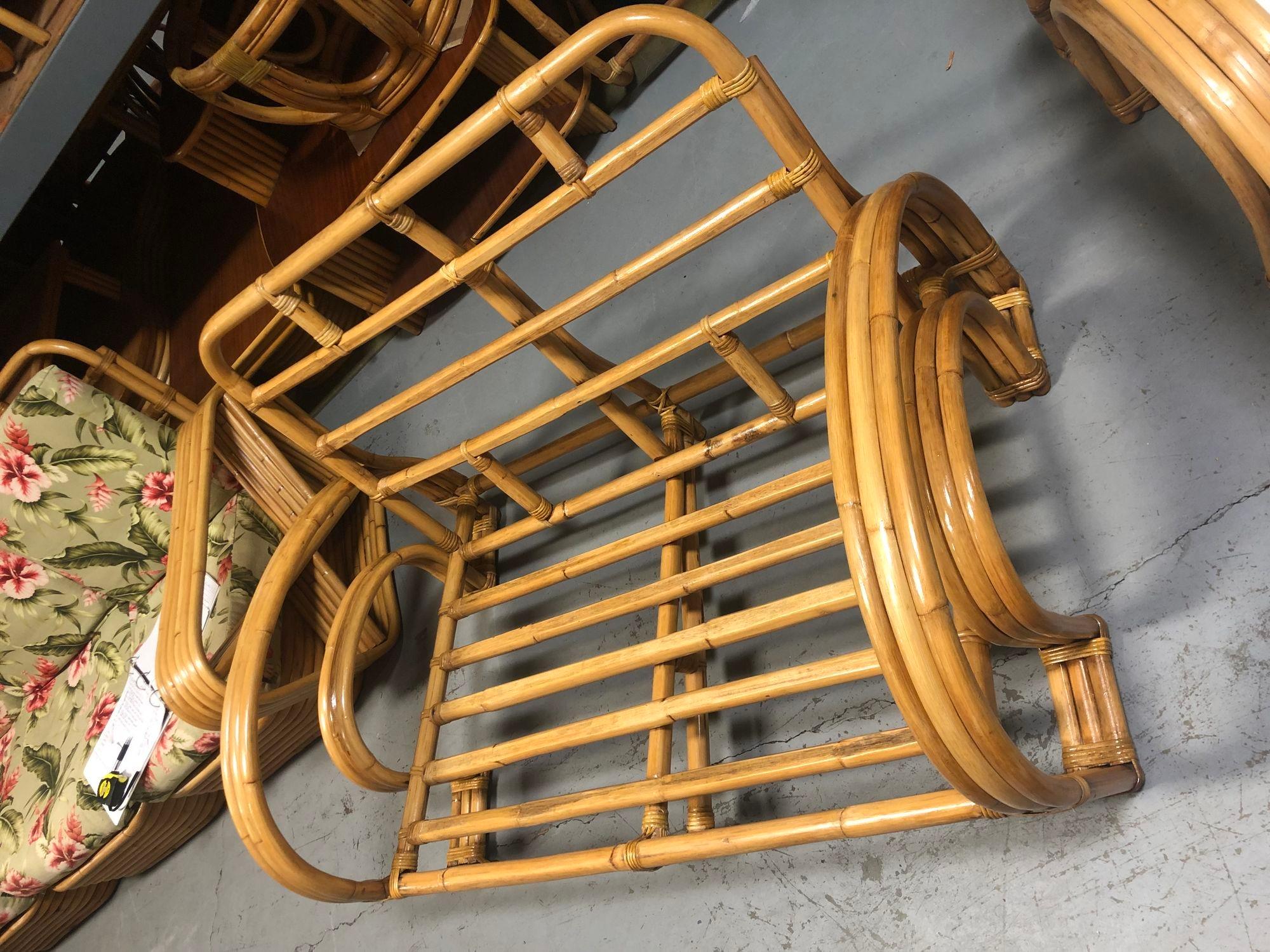 Restored Rattan Double Horseshoe Settee - Pair For Sale 12