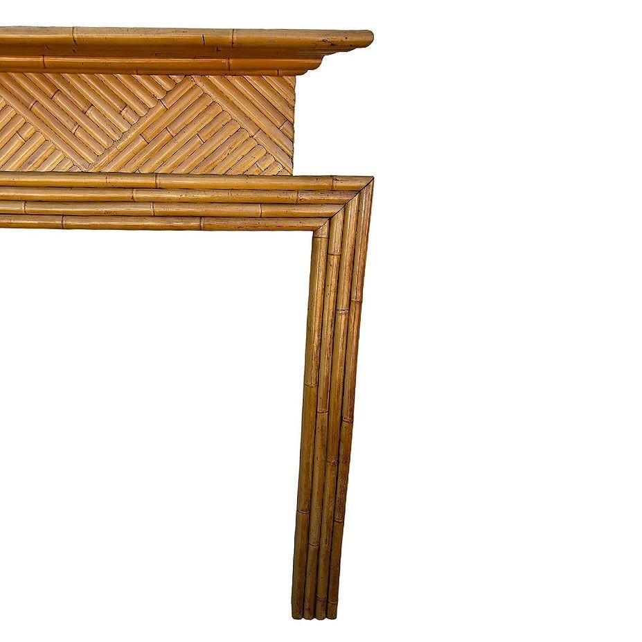 American Restored Rattan Fireplace Surround Mantel Owned by Gary Cooper For Sale