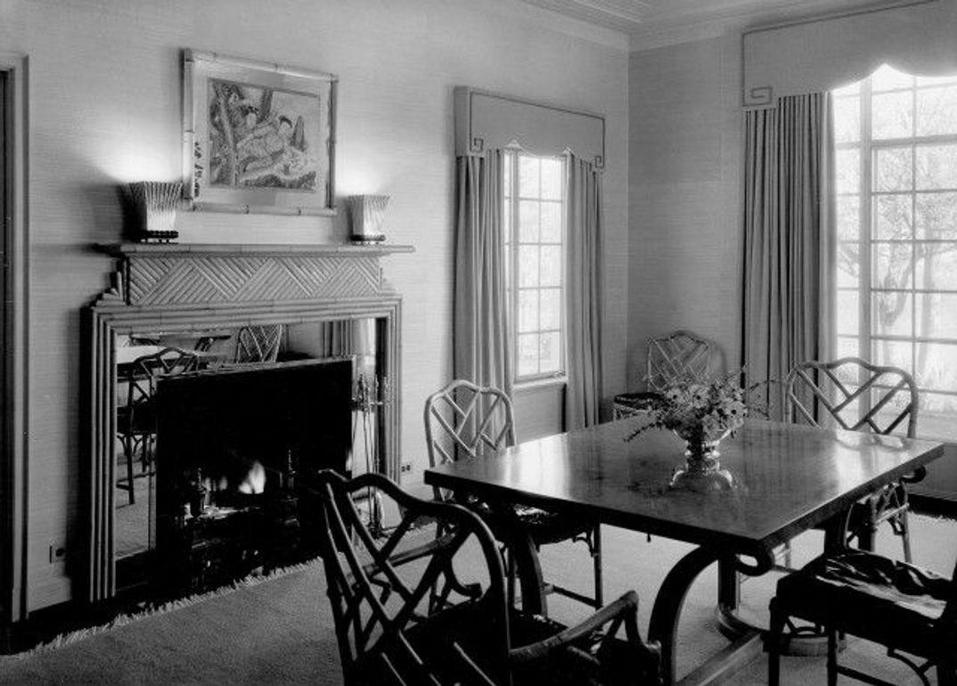 Restored Rattan Fireplace Surround Mantel Owned by Gary Cooper For Sale 3