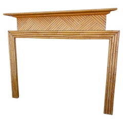 Restored Rattan Fireplace Surround Mantel Owned by Gary Cooper