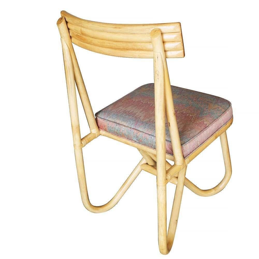 Restauriertes Rattan-Esstisch-Set mit „Loop“-Beinen und sechs Stühlen im Angebot 1