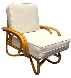 Juego de salón de pata de bucle de ratán restaurado