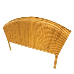 Restored Rattan Paul Frankl Fanback King Size Headboard