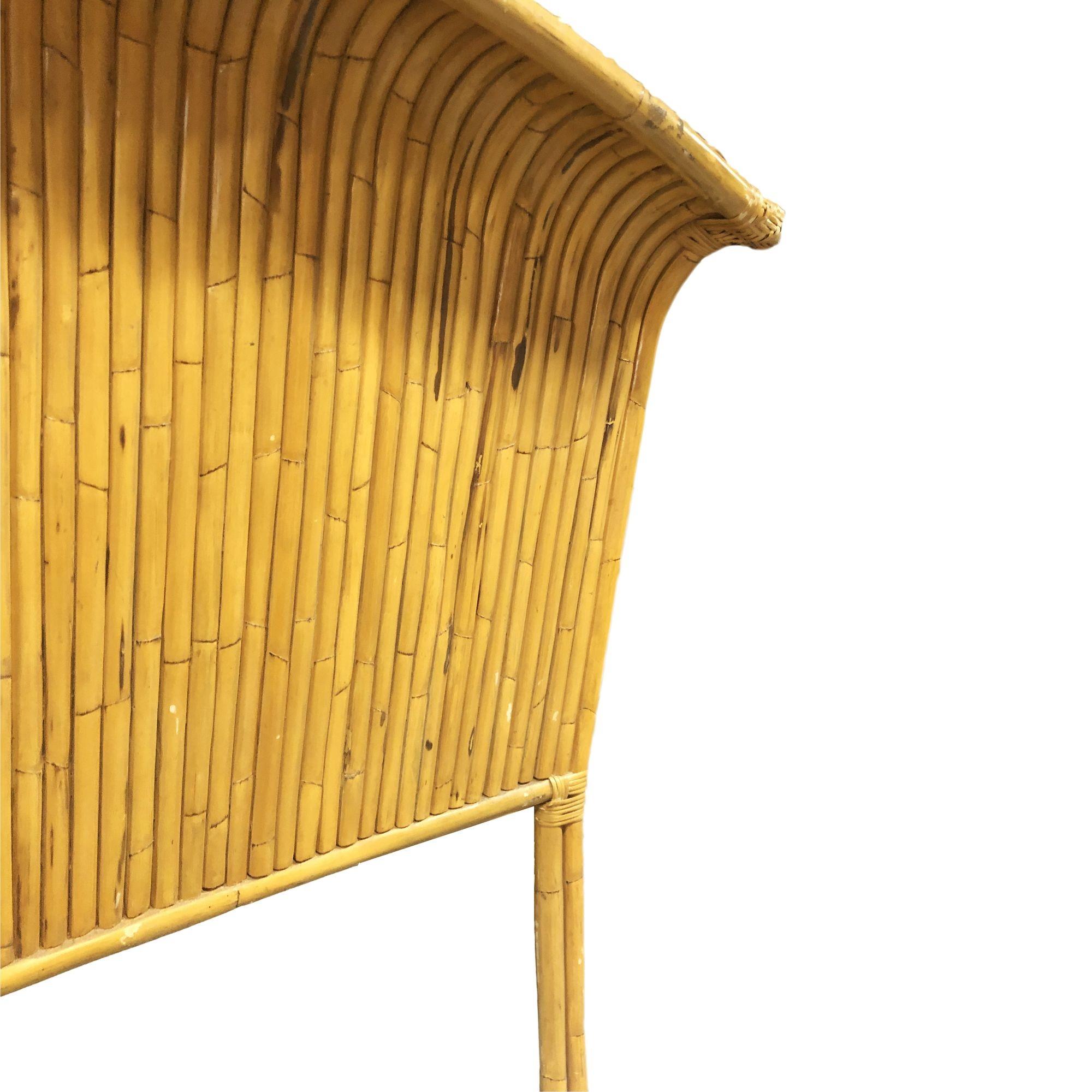 Rotin Tête de lit King Size Paul Frankl Fanback en rotin restauré en vente