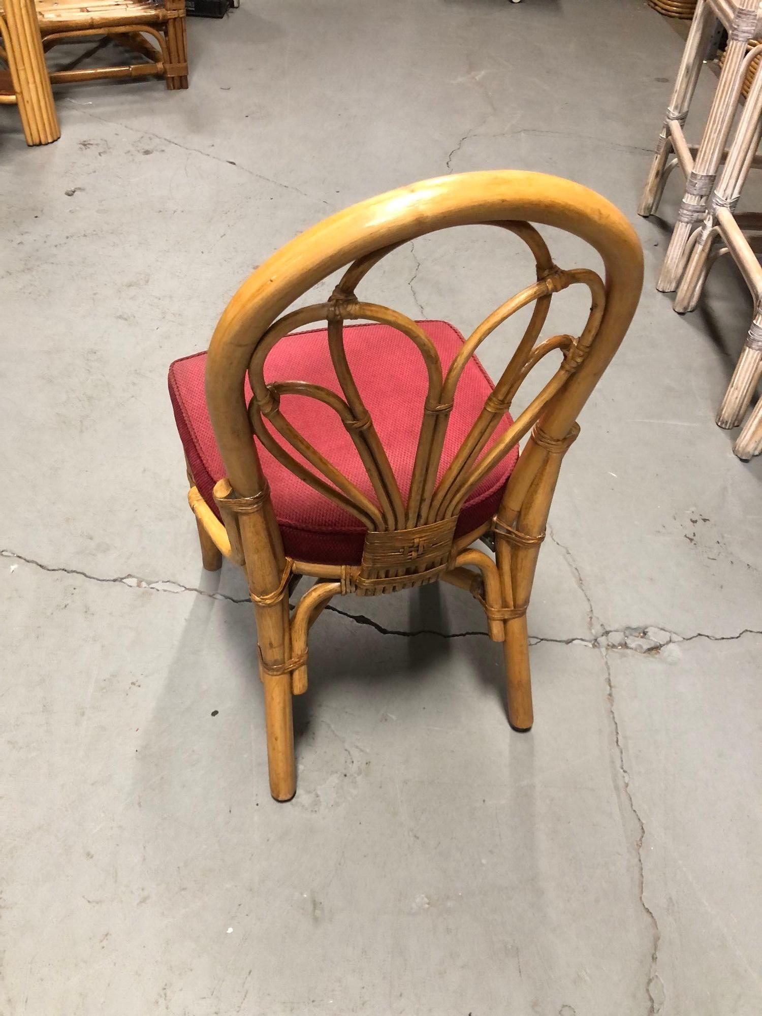 Restored Rattan Petal Fan Back Dining Chairs Set of 10 For Sale 1
