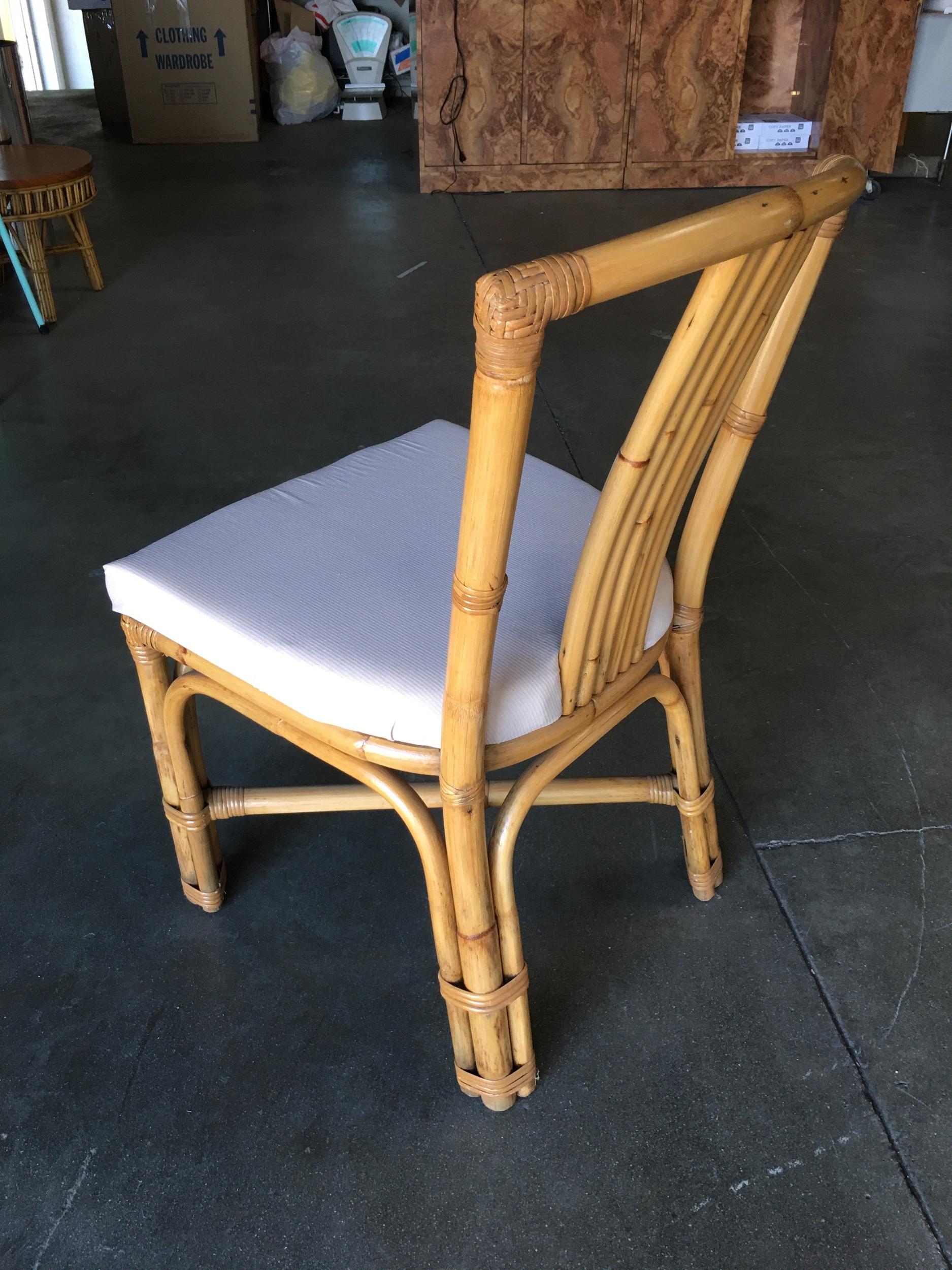 Restored Rattan Side Chair with 6 Strand Back 1