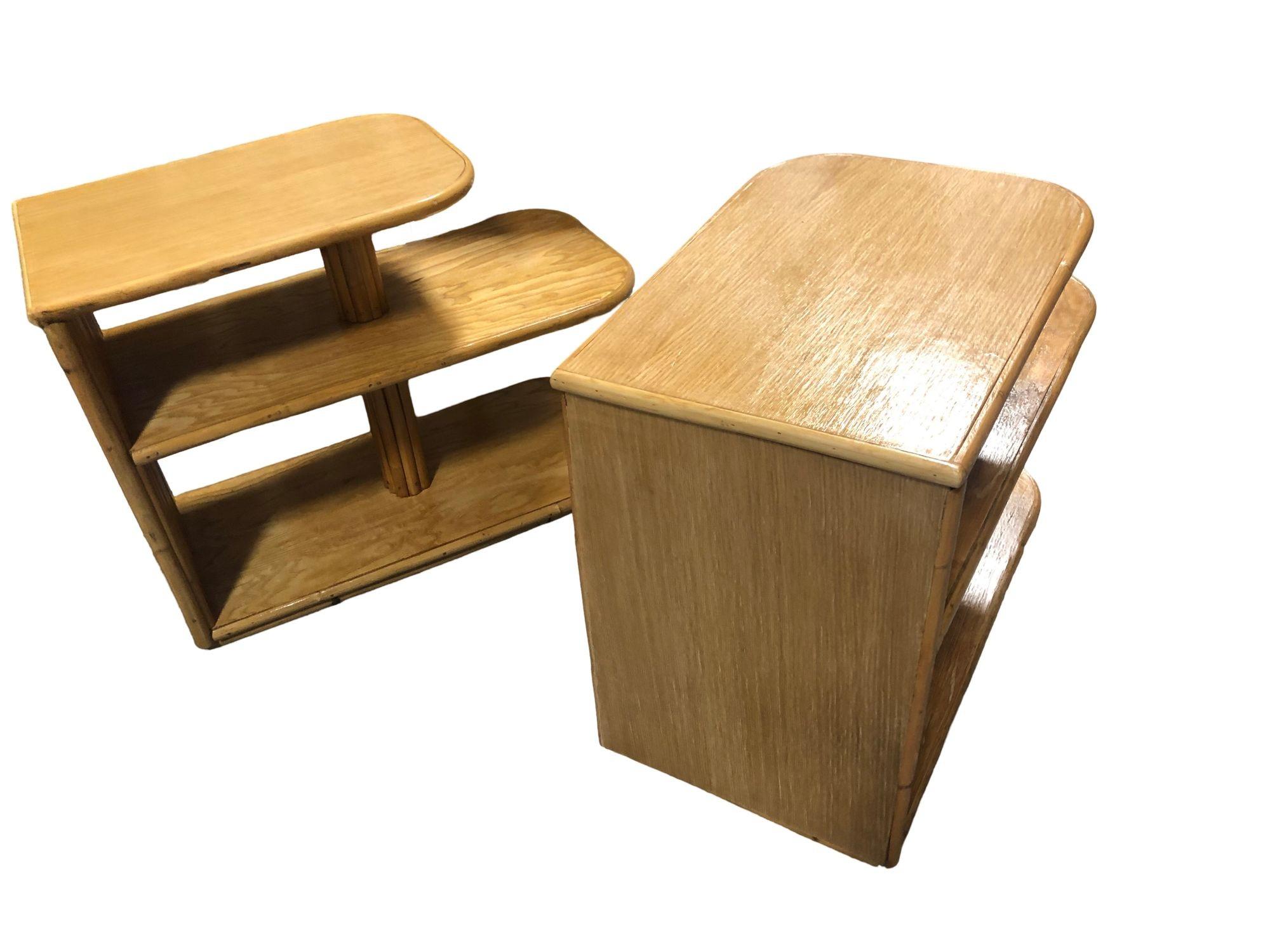 Ensemble de canapés et chaises de salon Pretzel carrés 3/4 en rotin restauré en vente 8