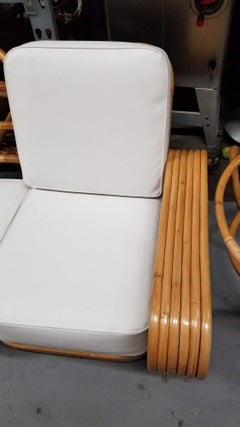 Restored Rattan Six Strand Square 3/4 Pretzel Livingroom Sofa and Chairs Set