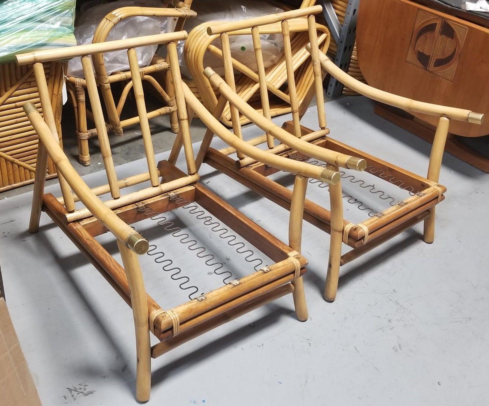 Ensemble canapé et chaise de salon en rotin restauré par John Wisner pour Ficks Reed en vente 8