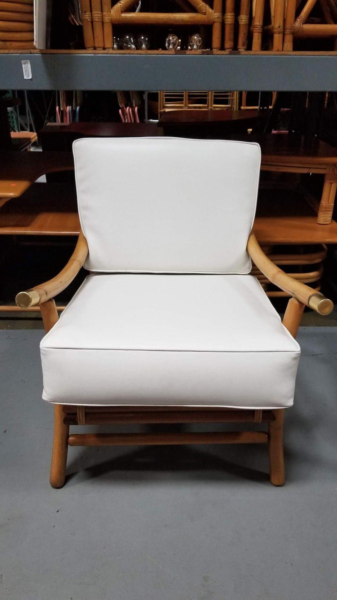 Ensemble canapé et chaise de salon en rotin restauré par John Wisner pour Ficks Reed en vente 11