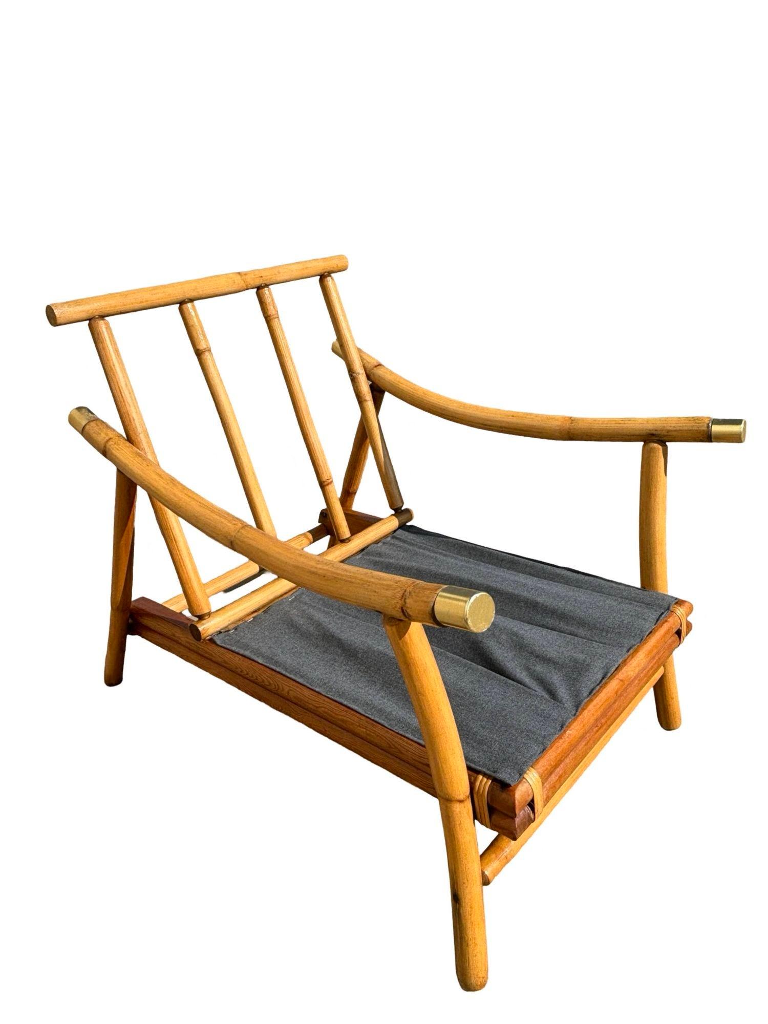 Ensemble canapé et chaise de salon en rotin restauré par John Wisner pour Ficks Reed en vente 2