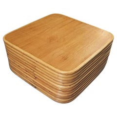 Mesa de centro apilable de ratán macizo restaurada