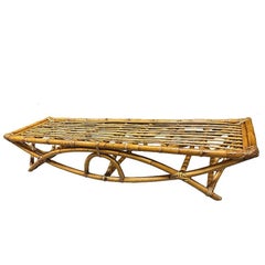 Restored Rattan Three-Seater "Eye" Bench by Paul T Frankl