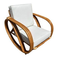 Restored Rattan Three Strand Rocking Chair