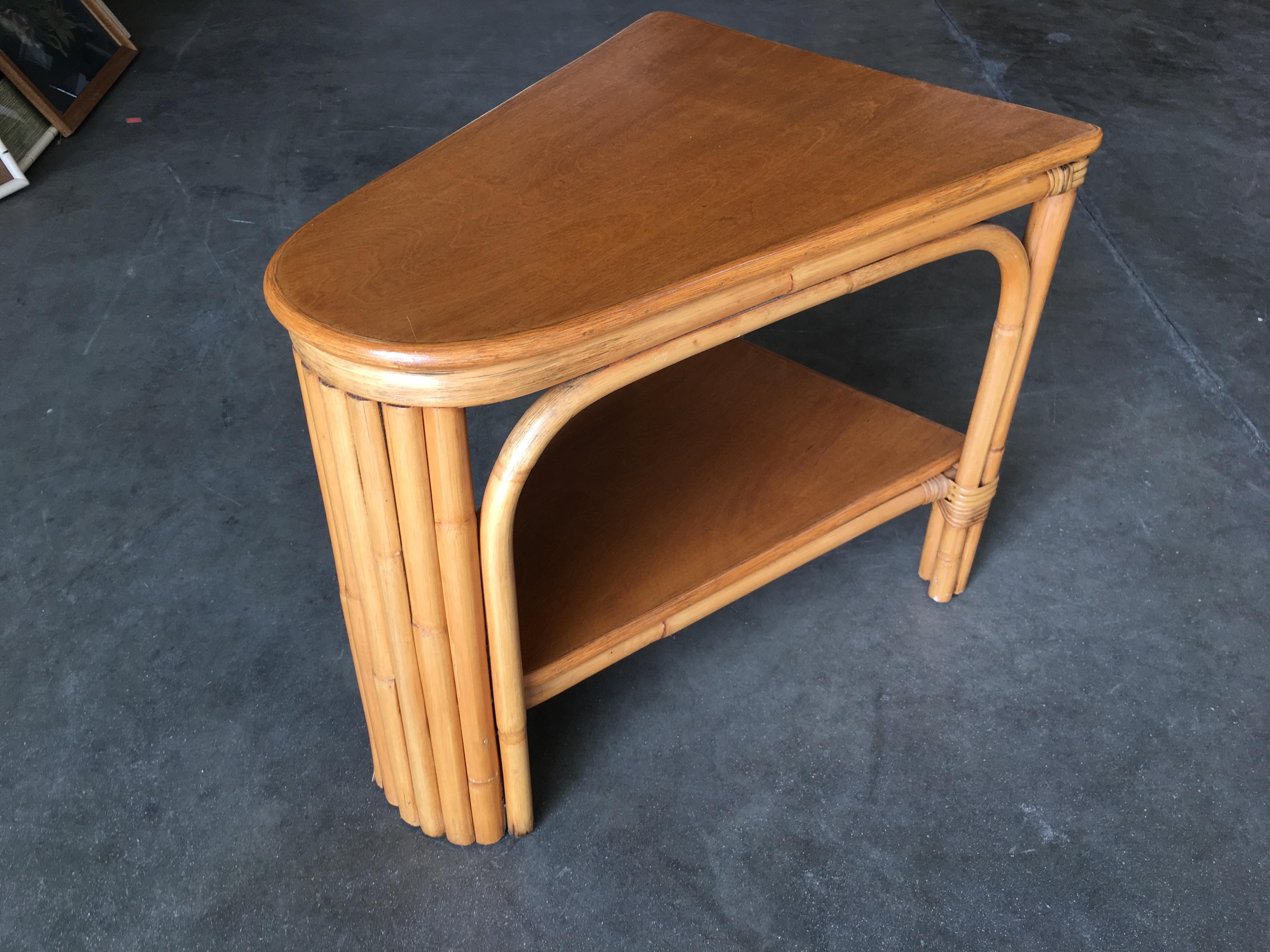 wicker wedge table