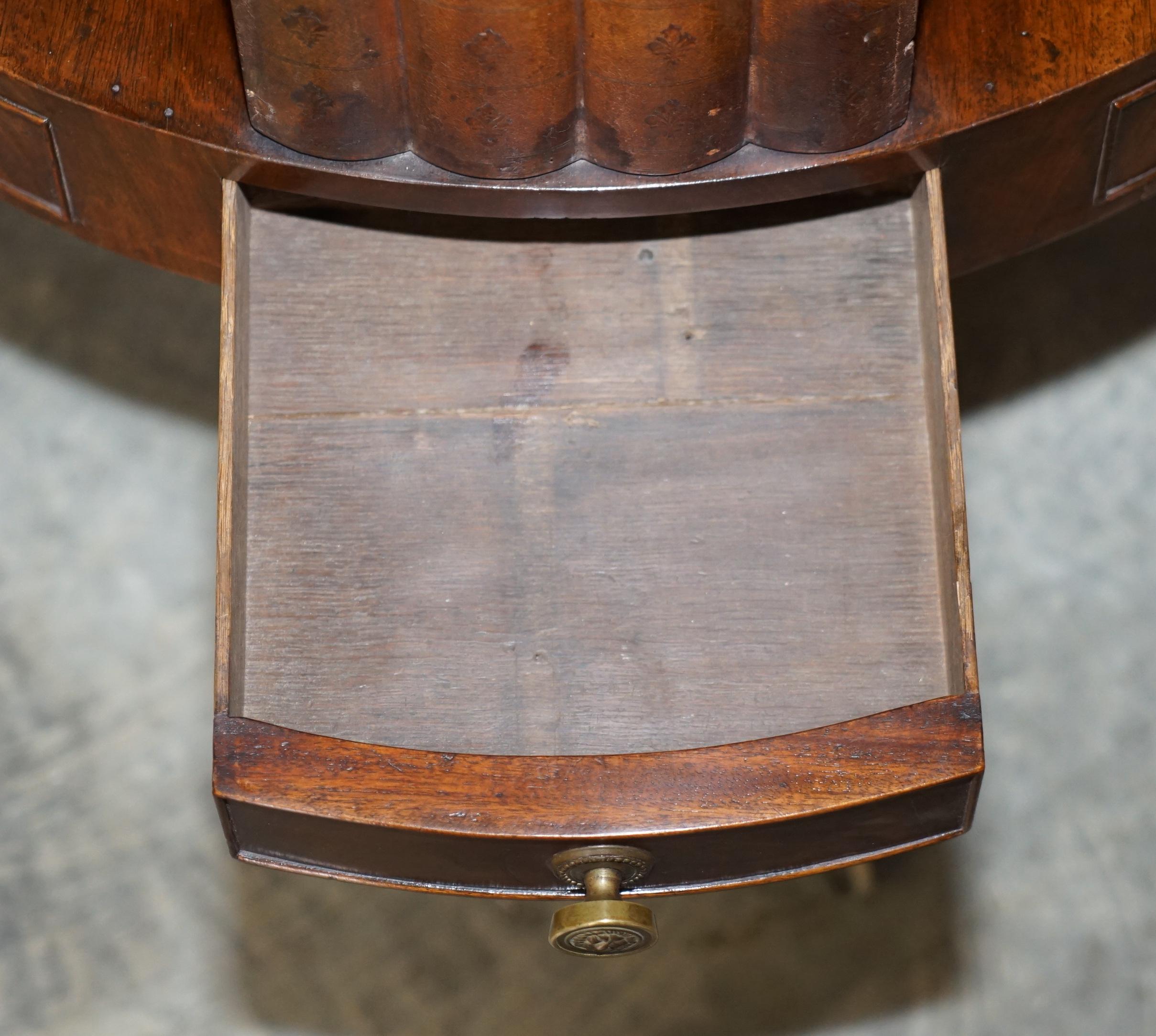 Restored Regency circa 1810 Revolving Hardwood Library Bookcase with Faux Books For Sale 13