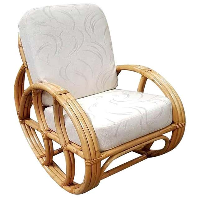 Restored Rare Snake Arm Rattan Rocking Child Chair at 1stDibs