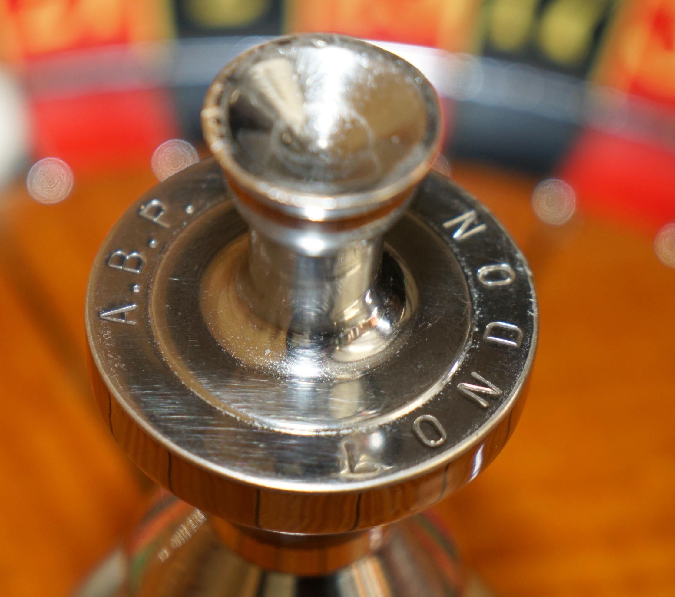 HOTEL RITZ RESTAURADO PARÍS ABP LONDRES ROULETTE SATiNWOOD & HARDWOOD RUEDA Y ESTUCHE 4