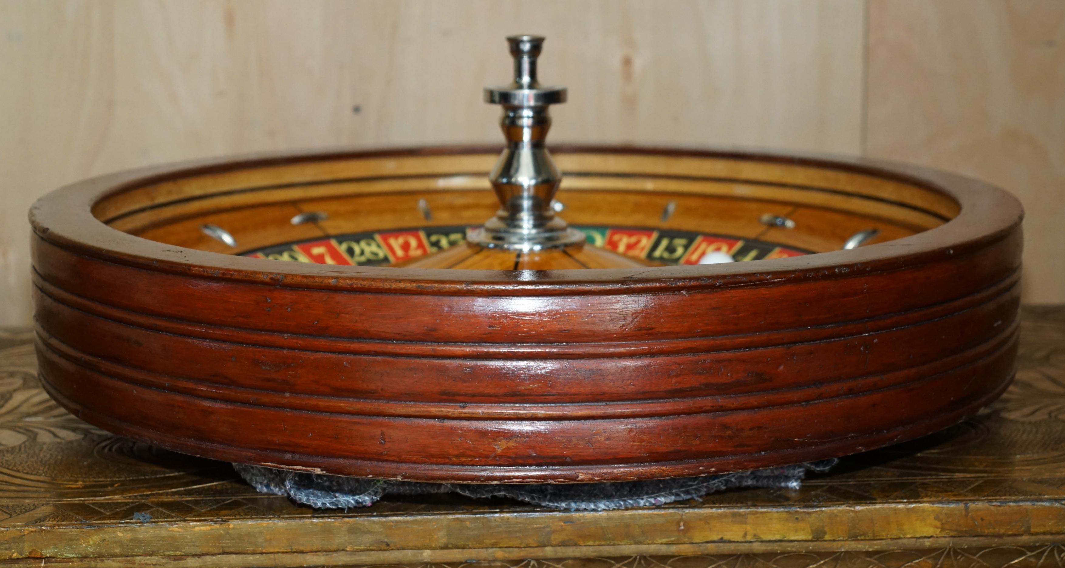 HOTEL RITZ RESTAURADO PARÍS ABP LONDRES ROULETTE SATiNWOOD & HARDWOOD RUEDA Y ESTUCHE 6