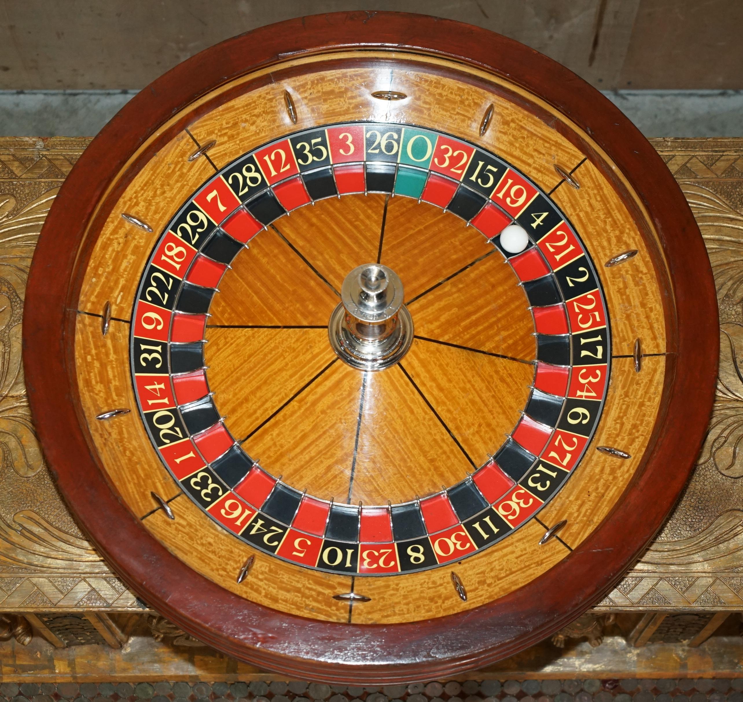 HOTEL RITZ RESTAURADO PARÍS ABP LONDRES ROULETTE SATiNWOOD & HARDWOOD RUEDA Y ESTUCHE Hecho a mano