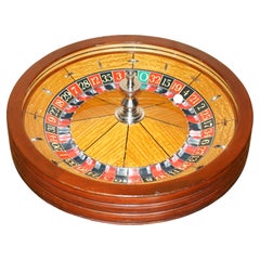 RESTORED RITZ HOTEL PARIS ABP LONDON SATiNWOOD & HARDWOOD ROULETTE WHEEL & CASE