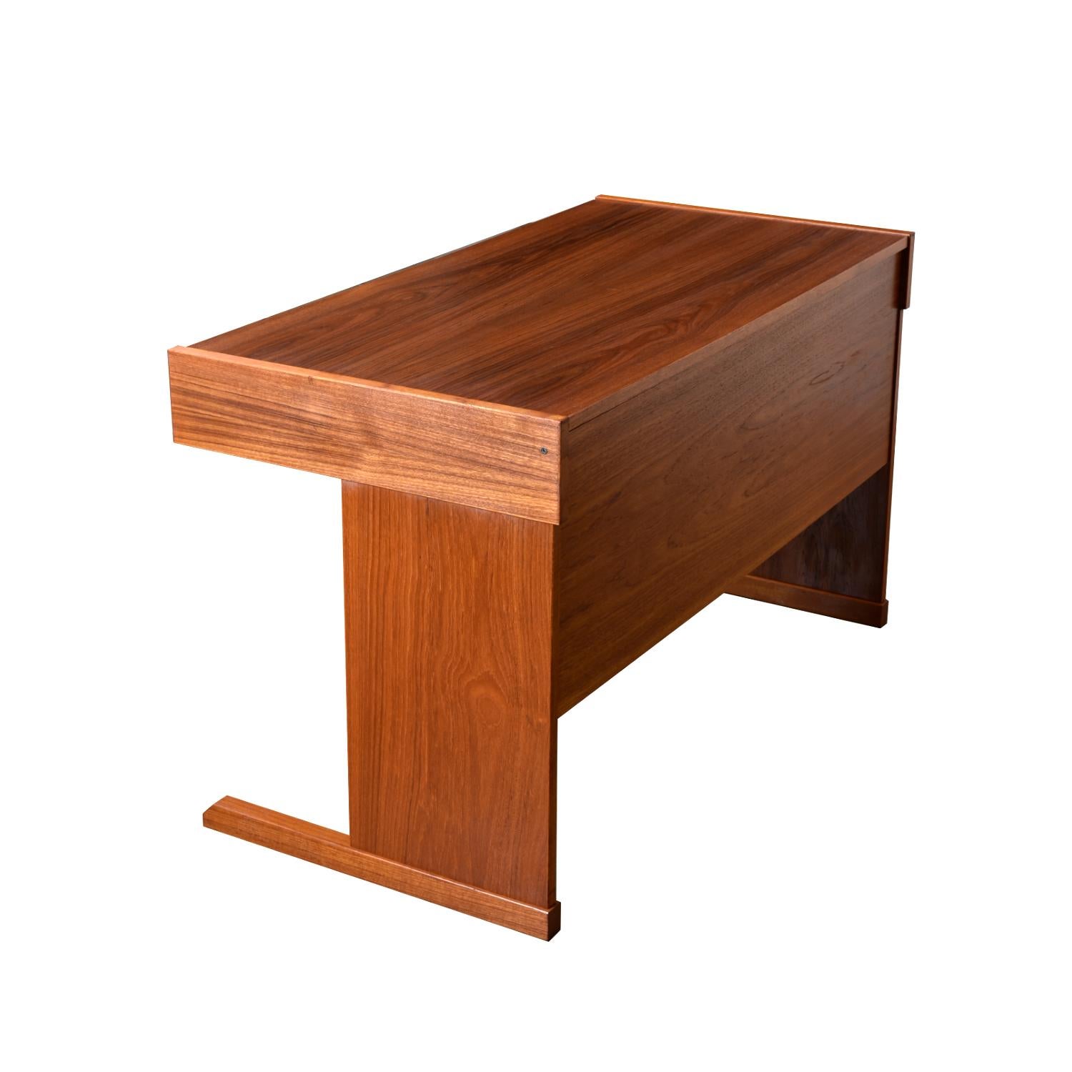 Restored Roll-Top Vi-Ma Danish Teak Desk with Hidden Filing Cabinet 1