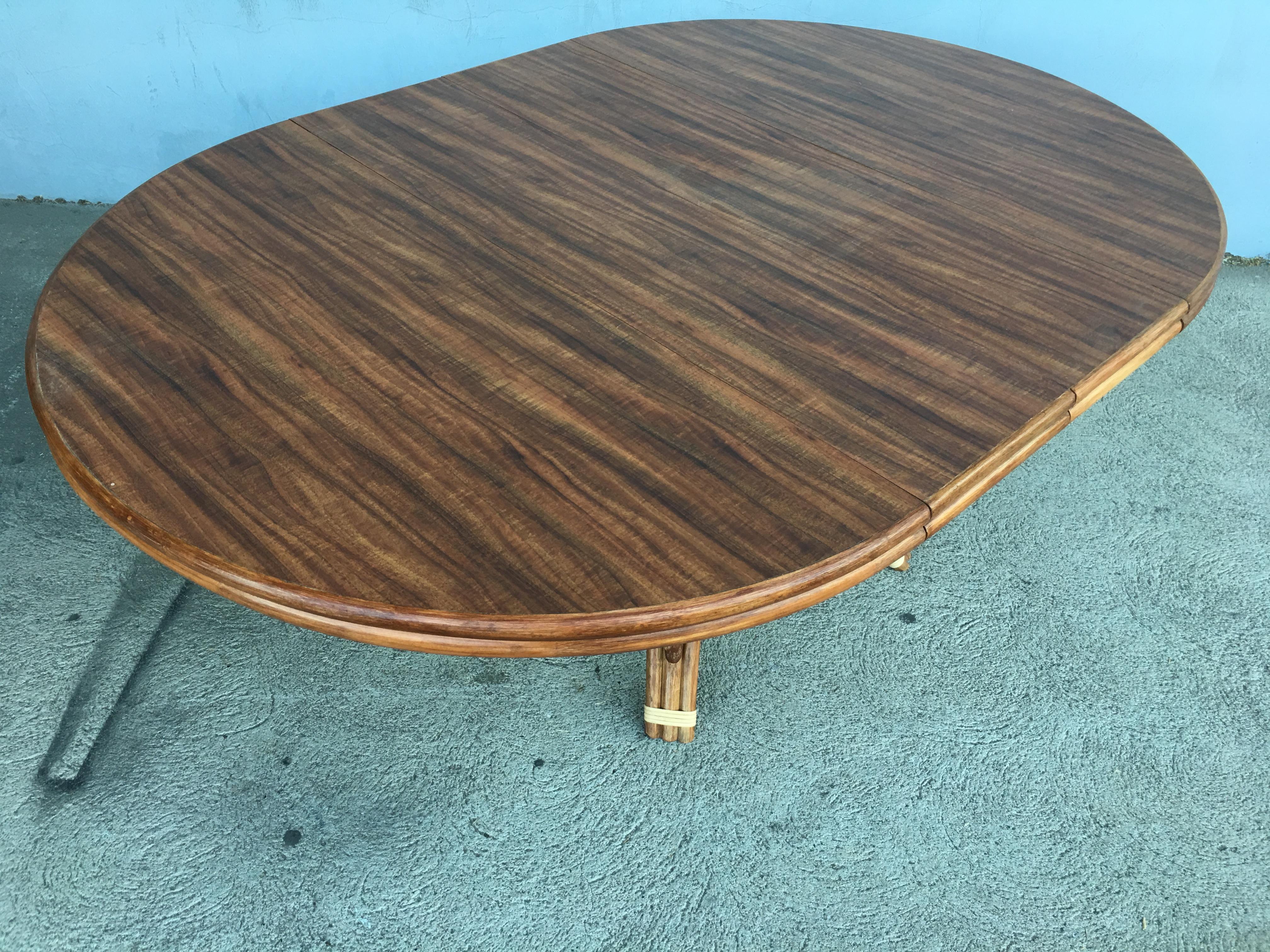 Rattan Restored Round Dining Table with Formica Top