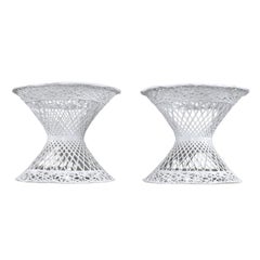 Restored Russell Woodard Spun Fiberglass Vintage Outdoor Side Tables