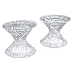 Restored Russell Woodard Spun Fiberglass Vintage Outdoor Side Tables