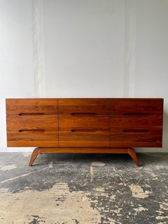 Restored Sculptural Solid Walnut Dresser, Circa 1965