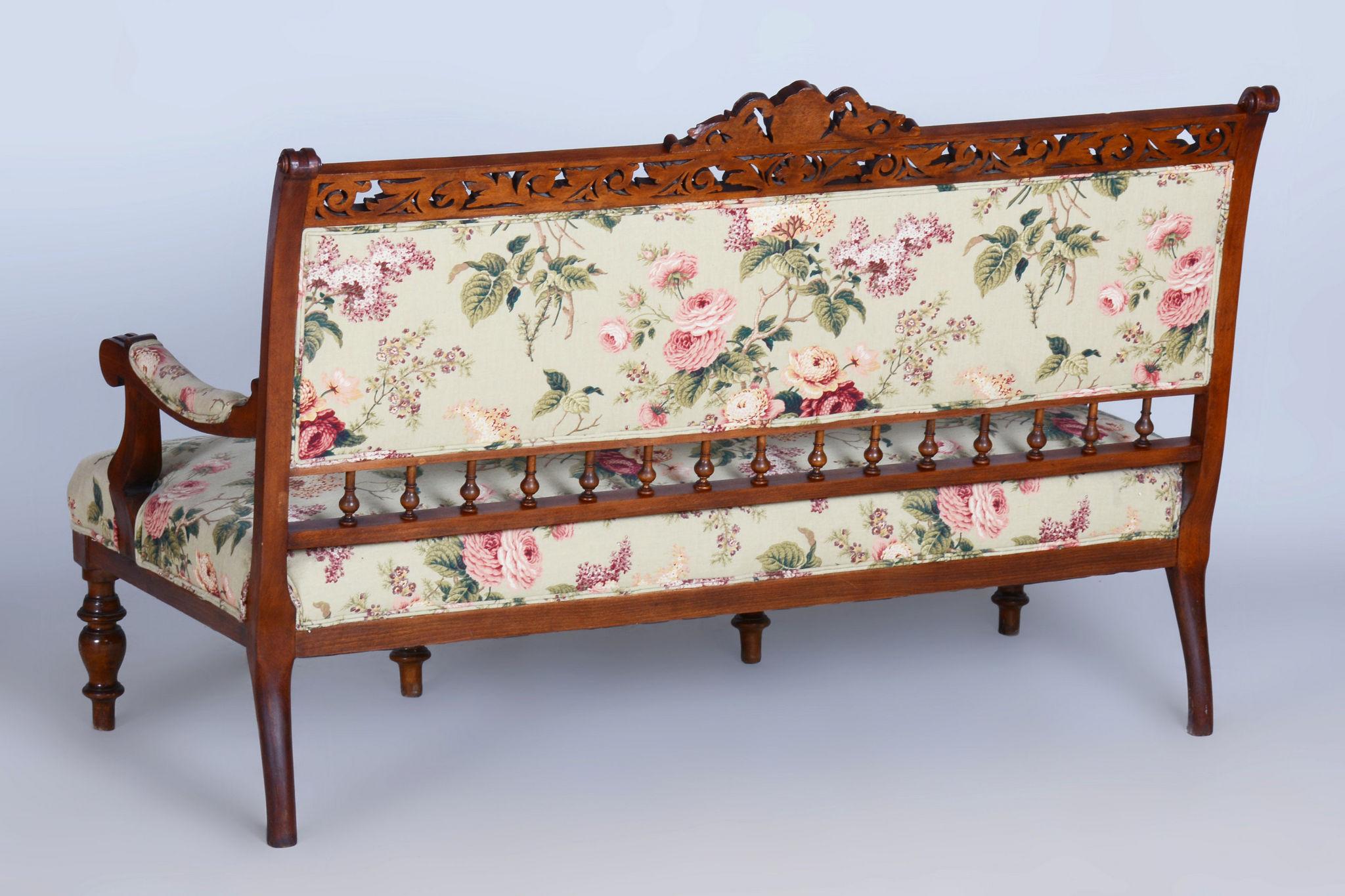 Restored Seating Set, Historicism, Beech, Walnut, Czechia, 1890s For Sale 6